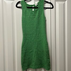 Green Textured Knit Dress
